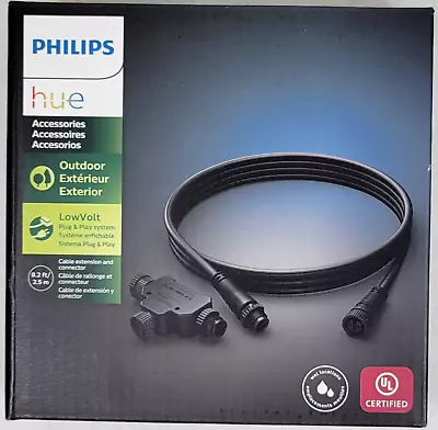(NEW) Philips Hue 8.2ft Extension Cable And T-Connector - Black 1748930VN • $21.99