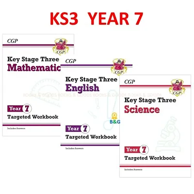 £18.99 • Buy KS3 Year 7 Targeted Workbooks Maths English And Science With ANSWERS CGP