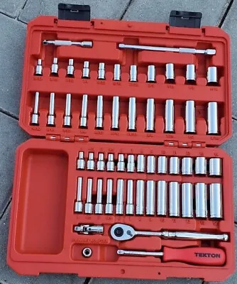 TEKTON Set 55-Piece - 1/4 Inch Drive 6-Point Socket And Ratchet Set • $110.85