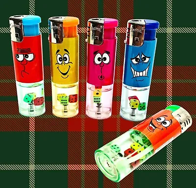 JET Flame Cigarette Lighter Windproof Funny Faces Gas Refillable Lighters 4pcs • £4.99