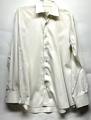 Luchiano Visconti Mens White Cotton Large Button Up Shirt (A1) • $16.19