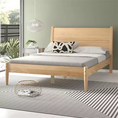 Camaflexi 80 W Mid-Century Wood King Size Panel Bed Oak Finish • $472.96