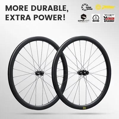 GRAVEL Carbon Wheelset Disc Brake Cyclocross Tubeless Ready 700C Wheels 38x30Rim • $619.84