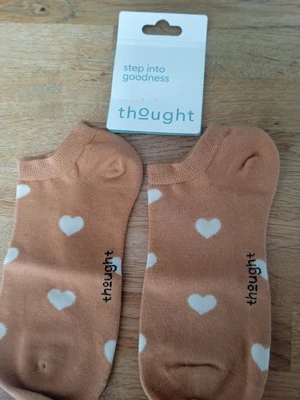 £5.99 • Buy 3 X PAIRS THOUGHT ORGANIC COTTON LADIES' SOCKS -MANGO YELLOW & HEARTS
