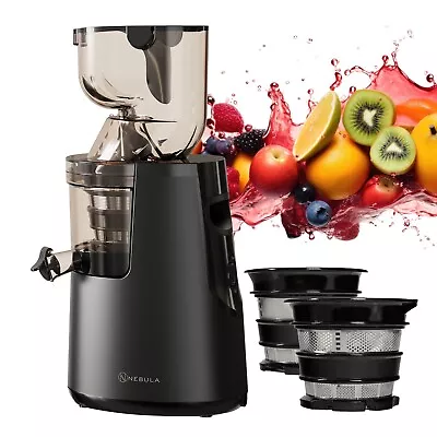 Nebula Grande Whole Fruit Cold Press Slow Masticating Slow Juicer (Black) • £149.99