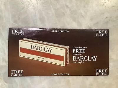 1980 Vintage Barclay Cigarettes Free Carton Coupon Expired 2/28/1981 • $10