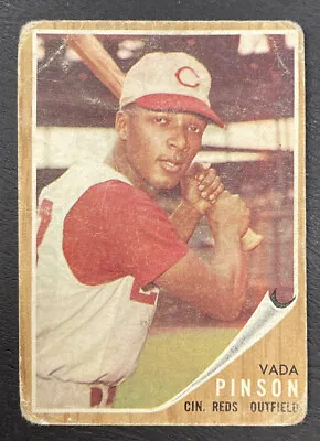 $1.50 • Buy 1962 Topps Baseball - #80 Vada Pinson - Cincinnati Reds