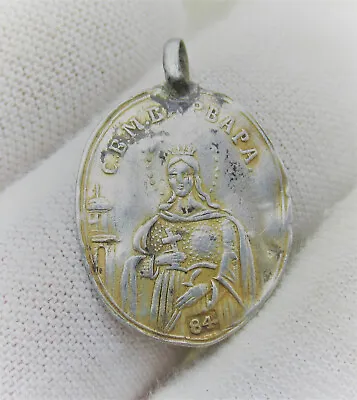 Post Medieval Silver Religious Amulet Pendant Depicting Saint Wearable • £40
