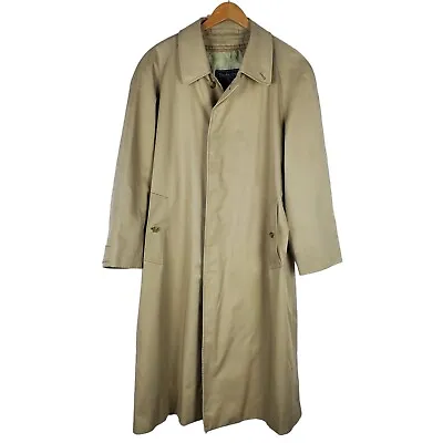 Vintage Burberry Mens Trench Coat XL/XXL? Tan Wool Camel Hair Lined Nova Check  • $249.99
