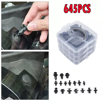 645Pcs Plastic Fender Fastener Rivets Bumper Push Clips Pin With Remover Tool • $51.02