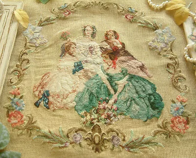 Dazzling Art Vitorian Era Empress Eugénie And Her Ladies Needlepoint Canvas • $139.99