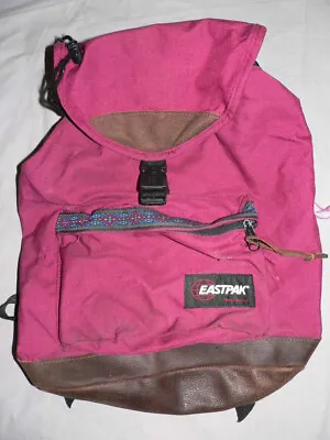 Vtg Eastpak Backpack 90s Aztec Usa Made Leather Bottom School Day Pack • $44.99