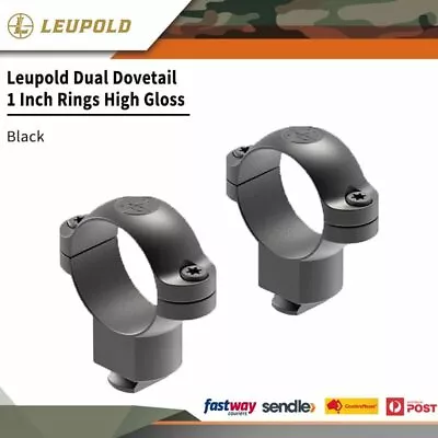 Leupold Dual Dovetail 1 Inch Scope Rings High Matte Black Steel #le49918 • $86.50