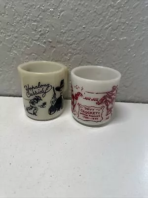 Vintage 1950s Hazel Atlas Davy Crockett & Hopalong Cassidy  Milk Glass Mug • $31.50