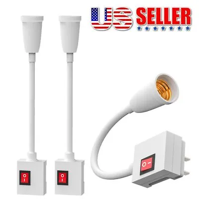 $7.99 • Buy Flexible E27 Light Bulb Holder Extension Socket Adapter Plug In On/Off Switch US
