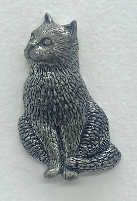 Vintage Pewter Pin Badge - CAT - Signed A R BROWN • £5