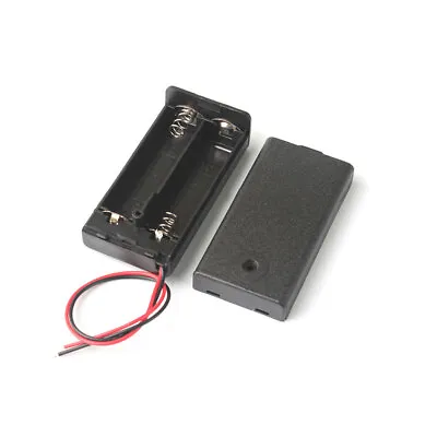 2 AA DIY Battery Holder Case Box 3V Power Switch & Bare Wire End Black X 1 • $2.69