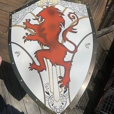 Medieval Templar Knight Shield All Metal Armor Gift Cosplay 25” X 18” • $95