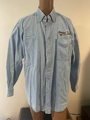 Vintage 90s Georgia Tech Yellow Jackets Denim Long Sleeve Shirt XL • $29