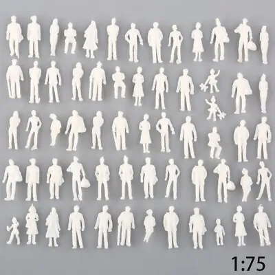 50/100 Pcs 1:75 Scale Model Railway Train People Figures Gauge WHITE 25mm • £3.25