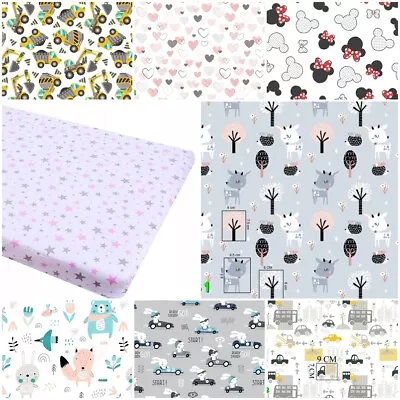 FITTED SHEET Cot Bed 70x140 60x120cm MATTRESS COVER PRINTED PATTERNED BABY Star • £5.99