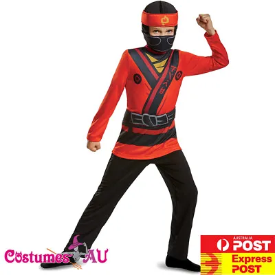 Boys Lego Ninjago Red Kai Costume Kids Child Legacy Ninja Book Week Jumpsuit • $28.49