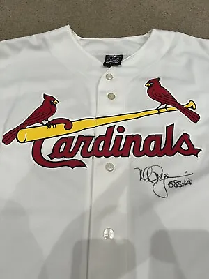 Mark McGwire Signed  Majestic Jersey With HR Inscription. • $425