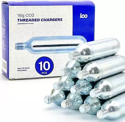 £11.99 • Buy CO2 Bike Inflator Cartridge 16g Threaded 10Pcs For Pumps MTB & Road Cycling Tire