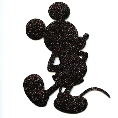 Disney Mickey Mouse Black Shimmer Iron On Applique Patch • $10.99