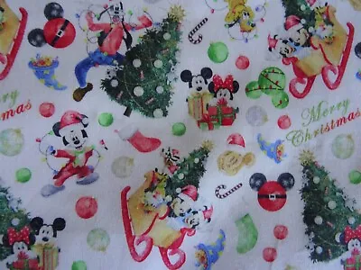 Disney Mickey Mouse Christmas Festivity Cotton Fabric 59 Inch Width • $10.09