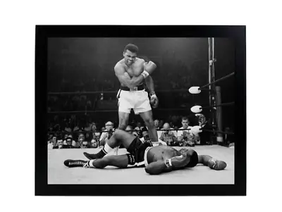 MUHAMMAD ALI KNOCKS OUT Sonny Liston Framed Boxing Fight KO Poster Picture Photo • $59