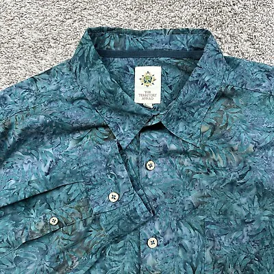 The Territory Ahead Men’s Hawaiian Floral Green Long Sleeve Button Up Shirt  XXL • $26.97