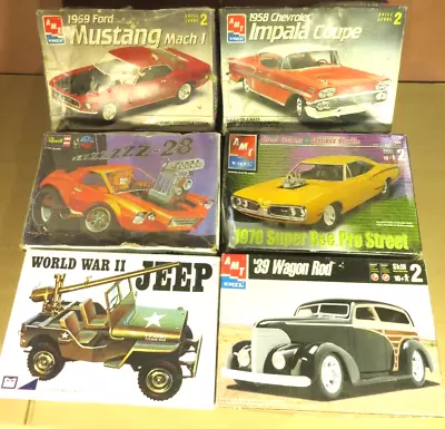 (6) Automotive Model Kits In Dusty & Beat Up Boxes • $51