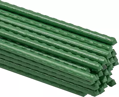 Woodside Green Garden Plant Stakes Coated Steel Shrub/Vine Support Spikes Pack • £33.43