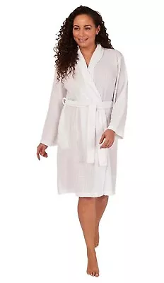 Ladies Long Sleeve Waffle Summer Dressing Gown To Fit UK 10 - 12 • £12.99