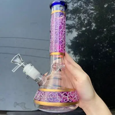 10inch Glow In The Dark Hookah Glass Water Pipe Smoking Bong + Glass Bowl • $28.89