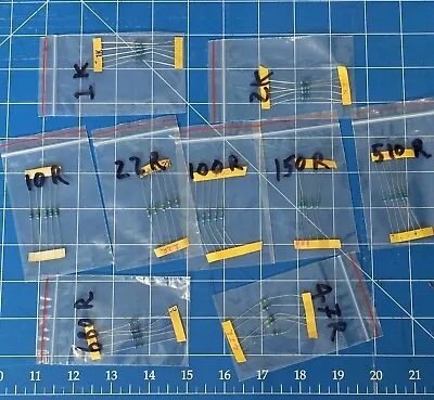 Resistors 0.25W  1%  10pcs  - Full Range Of Values 10Ω To 1MΩ • $4.50