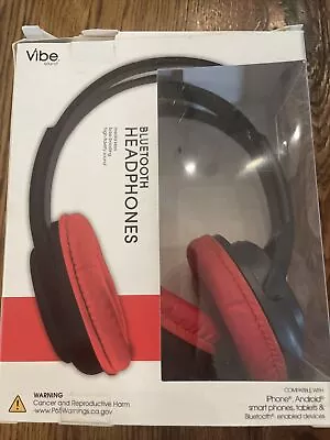 Vibe Bluetooth Over Ear Headphones Rechargeable OPEN Box Red • $6.98