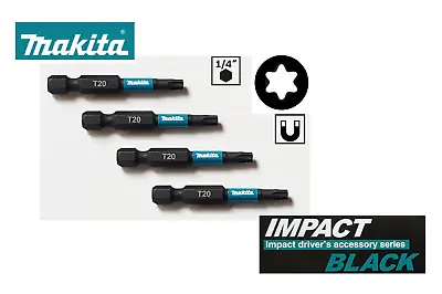 Makita T20 - 50mm Length Torx Style Screwdriving Bit Set Impact Black Hex Shank • £7.89