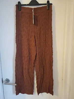 Mango Womens Trousers Rust Brown M Medium Bnwt Straight Leg • £3.99