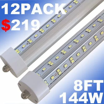 144W T8 8FT LED Shop Light Bulb FA8 Single Pin 8 Foot LED Tube Light Bulb 12PCS • $219