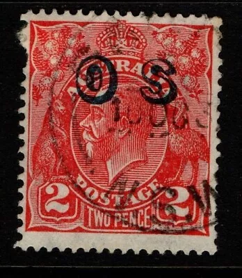 Australia 1932 1933 King George V 2d Two Pence Red CofA OS SGO130 Used • $5