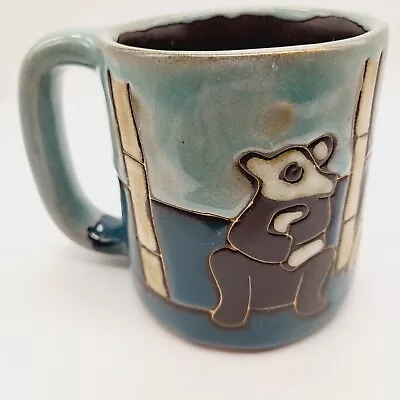 Mara Mexico Art Studio Handmade Signed Stoneware Panda And Bamboo Coffee Mug Cup • $24