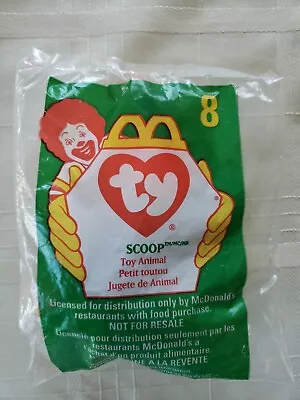 McDonalds~1993 Teenie Beanie Babies #8 SCOOP ~ New In Bag ~ Free Shipping! • $6.99