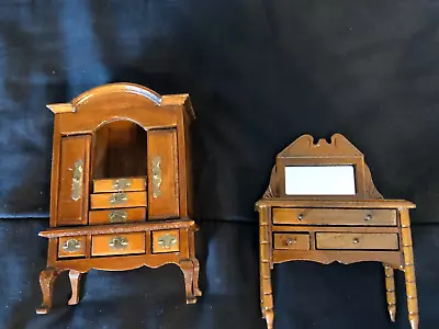 Miniature Dollhouse Victorina Ladies Dresser And Mirrored Dresser L@@K • $14.95