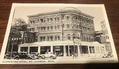 Vintage Original Clementine Hotel Mount Clemens Michigan Postcard High Speed Gas • $6.75