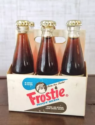 Vintage Rare 6 Pack 3  Miniature Frostie Root Beer Bottles & Case  Collectibles  • $55