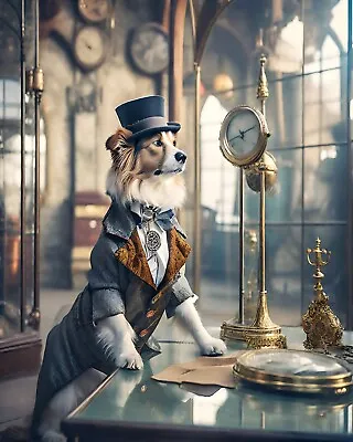 Steampunk Inventor Dog Art Print Wall Hanging Picture Photo Photograph • $6.99