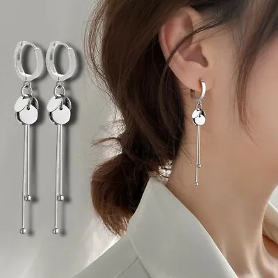 Hypoallergenic 925 Sterling Silver Round Long Tassel Dangle Drop Sexy Earrings • £4.99