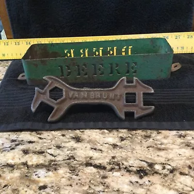 Rare Vintage “Deere” Cutout Metal Toolbox & Van Brunt Drill Wrench • $75